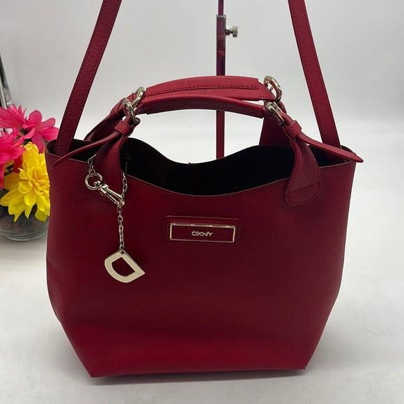 Dkny Bags Dkny Red Crossbody Bucket Bag Crossbody And Handles